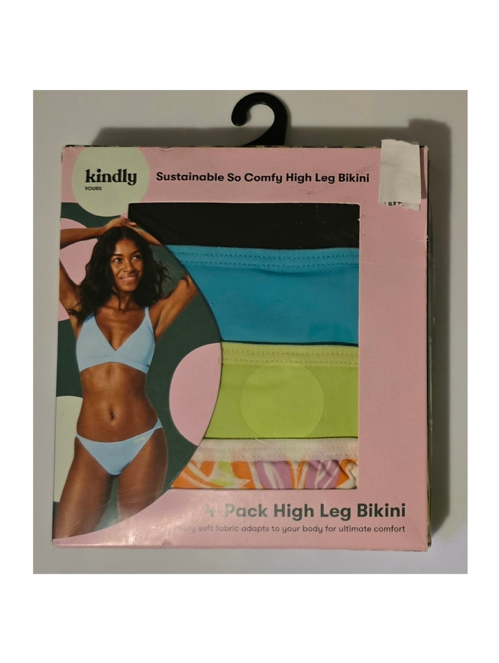 Kindly Yours 4-Pack High Leg Bikini - XS 0-2, S 4-6, L 12-14, XL 16-18